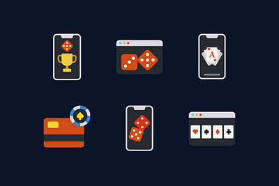 Online Gambling Collection canva icon phone web