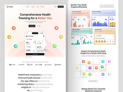 Heladt - Health Tracking Website blood fitness fullcolor fun gym health running sleep step telemedicine tracker website workout