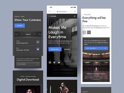 Comedy Club Mobile Responsive clean website comedy club comedy event comedy web entertainment entertainment website event event web event website landing page product design show event show website stand up comedy web web design