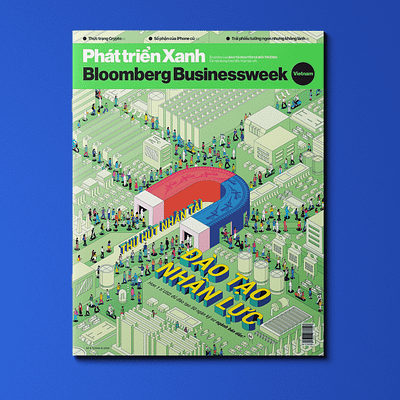 Cover Bloomberg Businessweek Vietnam Magazine - 6.2024 bloombergbusinessweekvietnam circuitboard covermagazine digitalart editorialillustration illustration isometric magazine magnet semiconductor thanh soledas