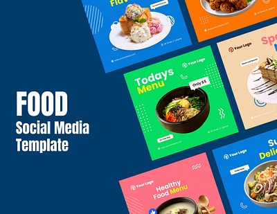 Food Social Media Feed branding creative display feed food graphic design illustration instagram layout socialmedia template vector