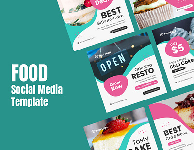 Cake Business Social Media Feed branding business cake creative cupcake display feed food graphic design illustration instagram socialmedia template