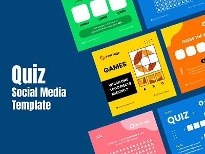 Quiz Templates for Social Media branding business creative design display feed graphic design instagram puzzle quiz socialmedia template vector