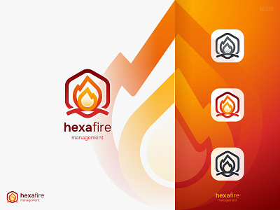 Hexa Fire Logo branding business colorful company corporate creative fire flame graphic design hexagon hot hottest identity logo design modern