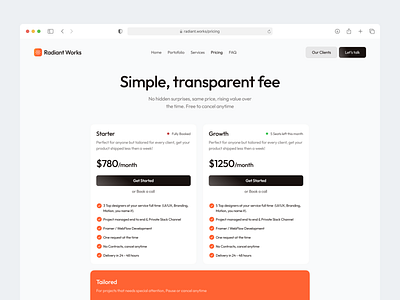 Behavioral design #01 - Pricing Page on Digital Agency Website b2b behavioral design buy design psychology landing page minimal money plans pricing cards pricing page round pricing scarcity simple social proof subscribe ui design uiux ux design web design website