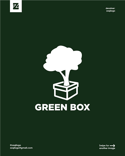 Green Box Logo box branding design graphic design green green box logo logo design logo maker logo type logos logotype modern simple simple logo tree tree box