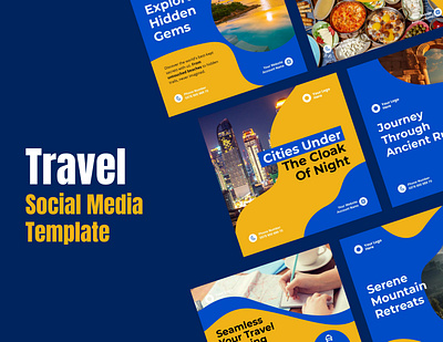 Travel Social Media Feed branding business creative design display feed graphic design instagram socialmedia template travel travelling vector