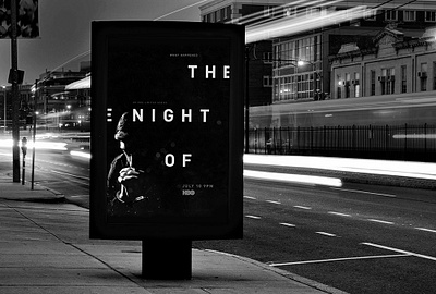 The Night Of ad advertisement black and white poster print television ad typographic