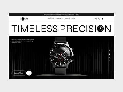 Watch Store Concept clean design ecommerce hero section luxury watch minimal mobile primium ui watch hero section watch landing page watch website website