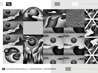 Black and White Landscape Collage abstract art black bw collage design digital drawing environment illustration landscape minimal monochrome monotone pattern procreate series sketch texture white