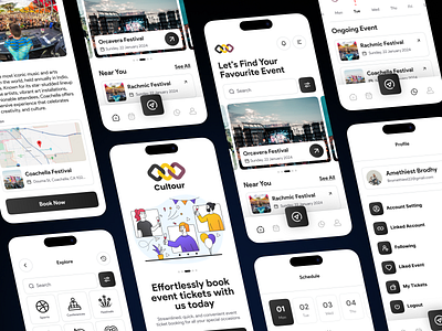 Cultour - Event Book Apps app branding design graphic design health illustration logo ui ux vector