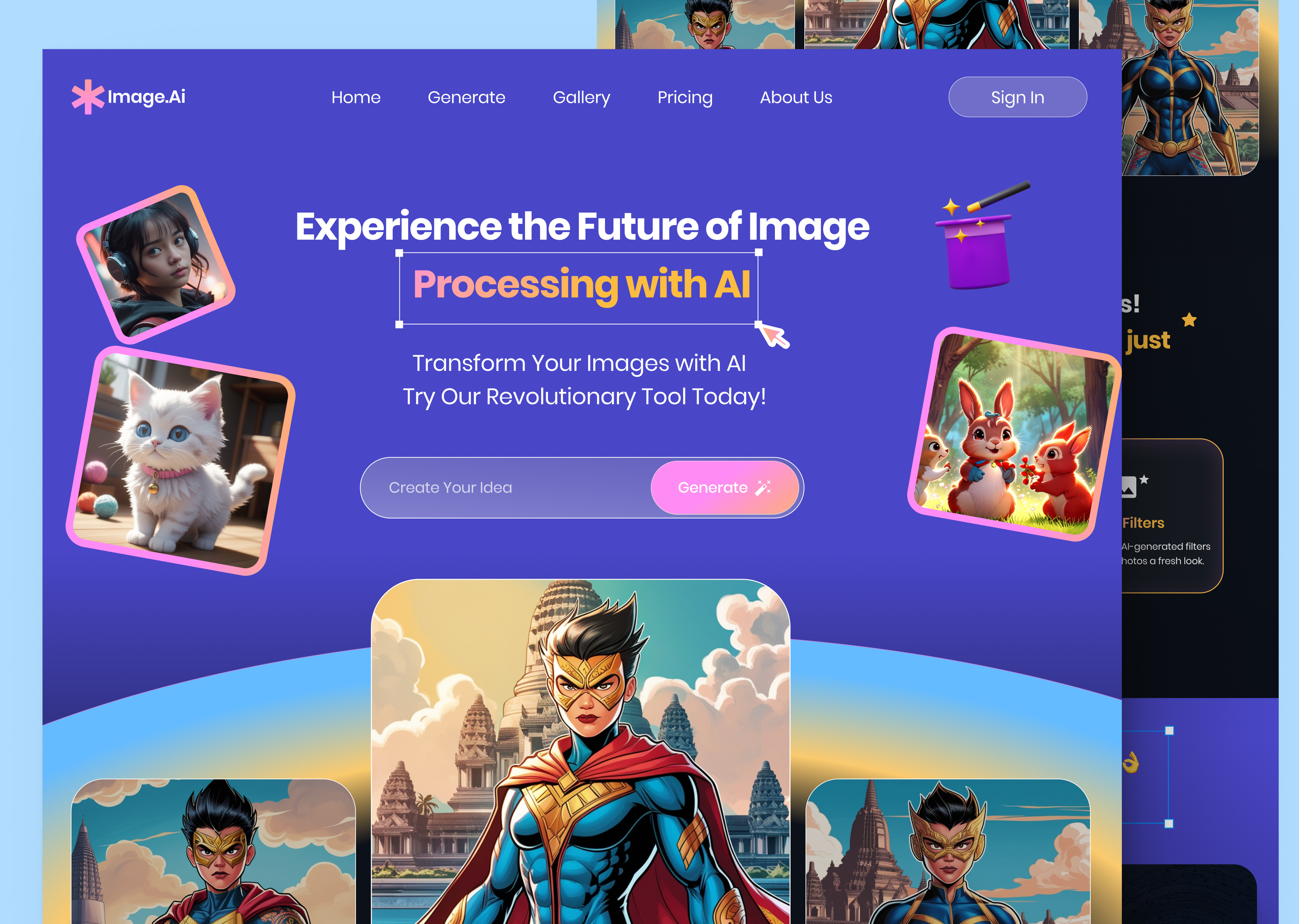 Image.Ai - Artificial Intelligence Website ai ai image ai tool artificial intelligence chat deep learning home page image image generator landing page machine learning saas technology ui ui ux ui design web web ai web design website