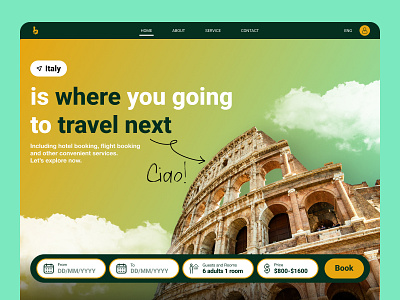 Travel web design travel ui web design