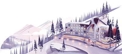 The Illustrations For The Hotel In Siberia art branding hotel illustration web