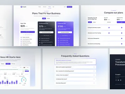 Pricing page -Saas HR Landing Page 🧩 clean compare design hr inner page landing page minimalist price pricing card pricing compare pricing page pricing plan pricing section pricing website saas pricing saas website service ui ux web design