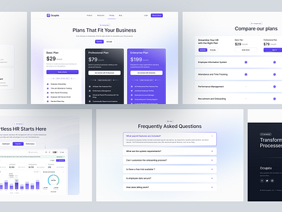 Pricing page -Saas HR Landing Page 🧩 clean compare design hr inner page landing page minimalist price pricing card pricing compare pricing page pricing plan pricing section pricing website saas pricing saas website service ui ux web design