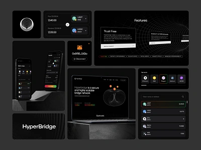 HyperBridge protocol 2d bitcoin blockchain branding bridge change crosschain cryptocurrency dapp ethereum illustration landing page logo market multichain network protocol swap token ui