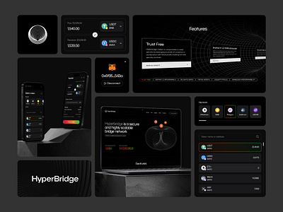 HyperBridge protocol 2d bitcoin blockchain branding bridge change crosschain cryptocurrency dapp ethereum illustration landing page logo market multichain network protocol swap token ui