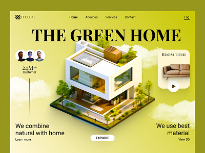 The Green Home website design home house ui web design