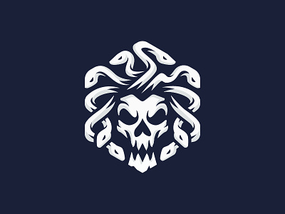 Skull Medusa Logo gorgon graphic design legendary logo medusa mystical mythology skull