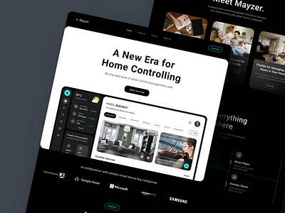 Mayzer - Smart Home Landing Page ai website artificial intelligence branding design home page landing landing page minimalist modern page product saas website stylish ui uidesign user experience userinterface ux web design website