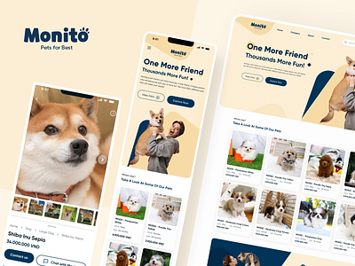 Monito Pet Store App UI Design project 3d animation branding figma graphic design logo motion graphics ui