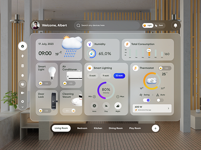 Smart Home Special UI Design apple design apple vision pro apple vision ui design landing page smart home smart home ui spatial ui spatial ui design ui uiux virtual reality vision os vision pro visionos vr web design webdesign website website design