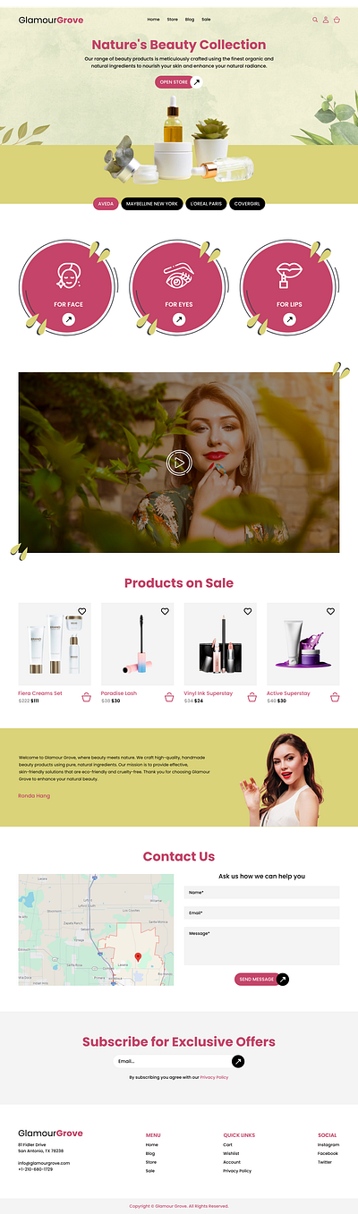 Beauty Products eCommerce Store Design beauty care store beauty care website beauty products store beauty products website ecommerce ecommerce store design ecommerce website ecommerce website design ui website