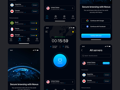 VPN Mobile App Concept ios app mobile app trending app design trending design ui ux ux ui vpn vpn app vpn app design vpn concept vpn design