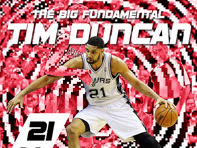 The Fundamental 21 21 basketball blue champion cover design duncan fundamental league nba orange overlay pink player san antonio social media sport spurs tim tim duncan