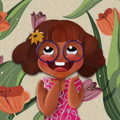 Tina in a Garden characterdesign design graphic design illustration photoshop