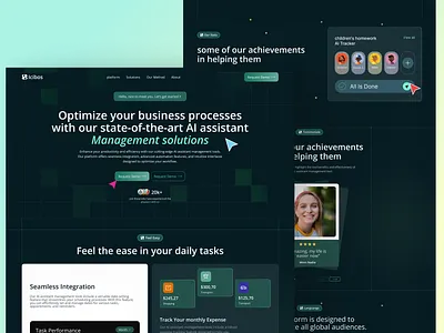 ICIBOS - AI Asisstant Manager app creativelayout design designinspiration landingpage saasdesign uiux webappdesign webdesign