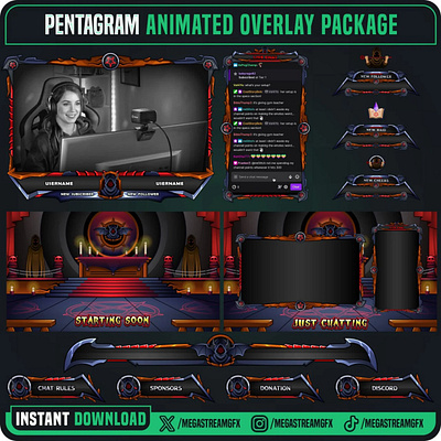 Horror Stream Overlay Package horror screen theme