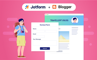 Integration Banner banner blogger illustration jotform logo ui