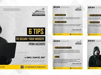 Secure Your Website From Hackers Social Media Post. banner freelancing graphic design hackers hacking illustration logo post secure website social media uiux website