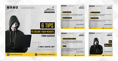 Secure Your Website From Hackers Social Media Post. banner freelancing graphic design hackers hacking illustration logo post secure website social media uiux website