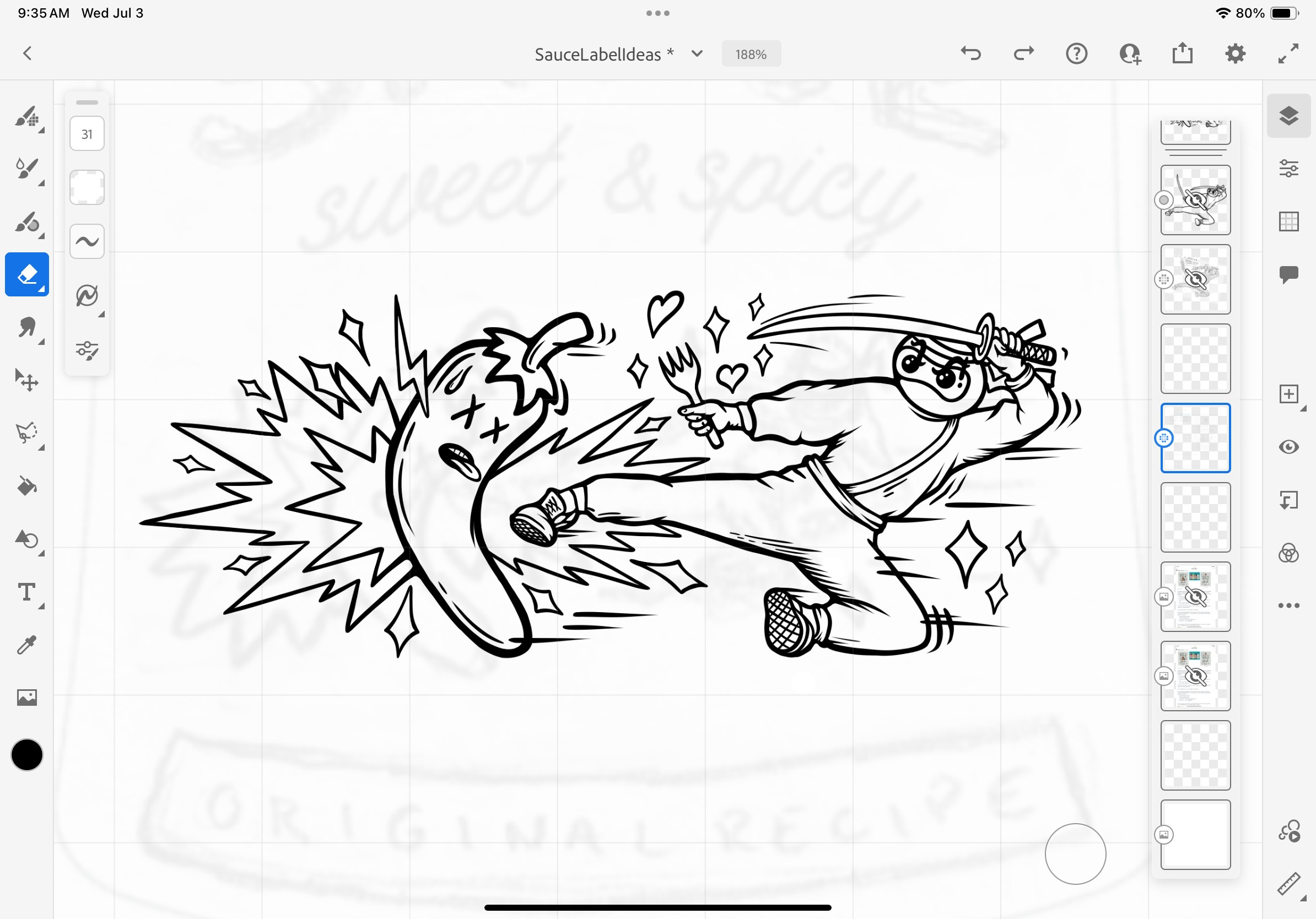 Sus Hi Eatstation - Sauce Illustration branding chili design food freelance fresco illustration japanese kick ninja packagedesign packaging pepper sauce saucelabel sushi vector