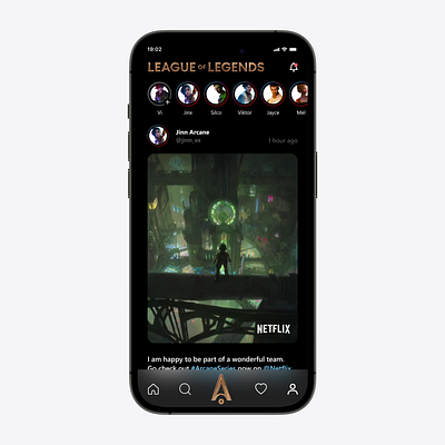 UI Concept for League of Legends: Arcane Series App aesthetic appdesign arcane figma interaction ios league of legends minimal mobile product riot games ui ux uxdesign uxuiapp