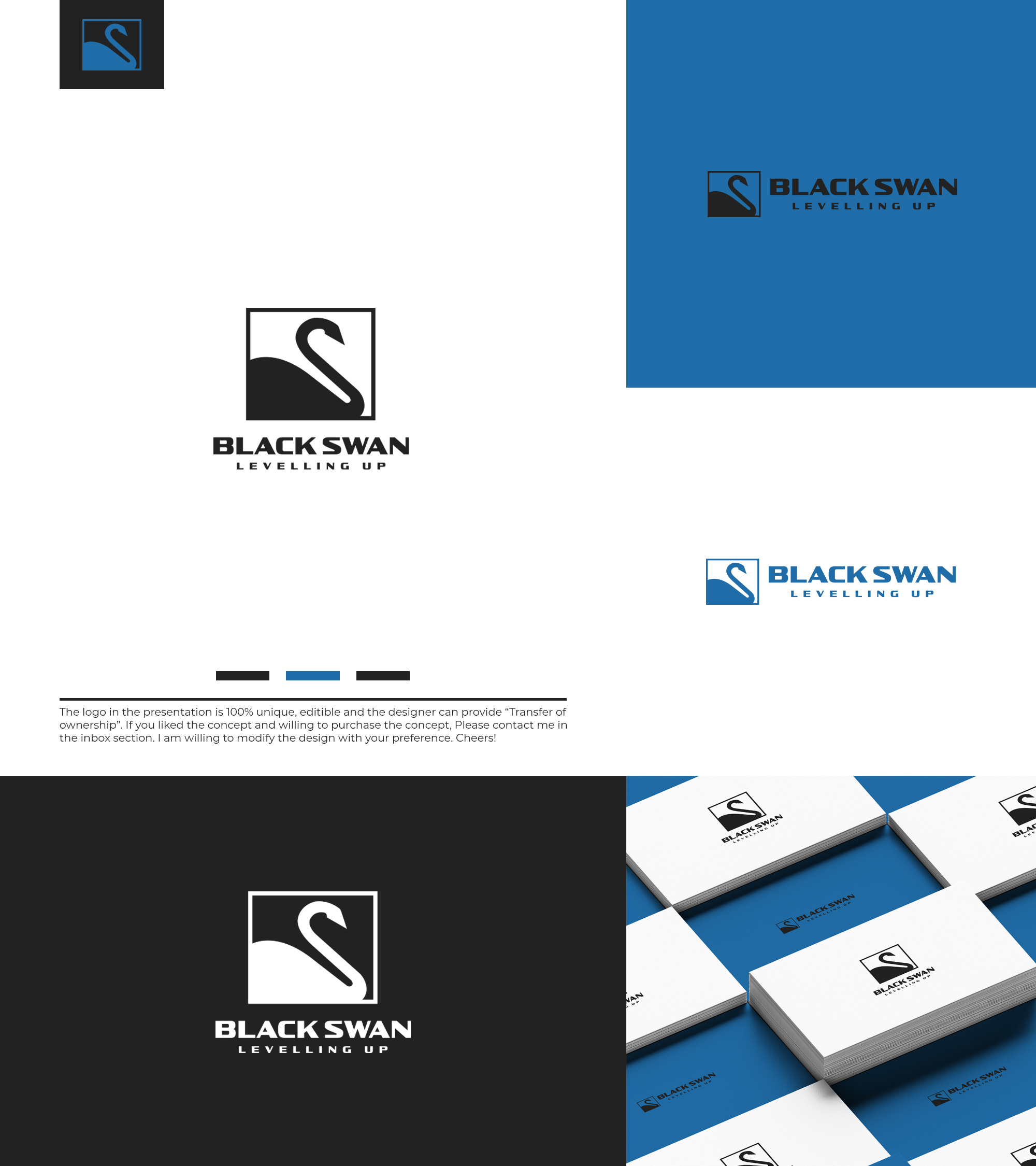 Swan logo design for a fashion and clothing brand abstract logo black swan black swan logo branding branding kit clothing brand logo clothing logo fashion brand fashion brand logo fashion logo logo logo design logo kit logo usage guideline luxury logo minimal logo minimalist logo modern logo swan swan logo