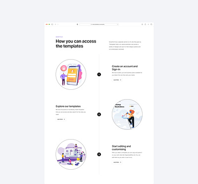 How It Works aestheticdesign cleandesign how it works illustration illustrativeelements illustrativeicons minimalisticdesign productshowcase serviceshowcase ui uidesigner uiux usercentricdesign ux uxdesigner