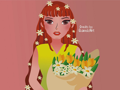 Beauty & Flowers animaton avatar characterdesign cute design fashion flatdesign flowers girl illustration makeup model simple