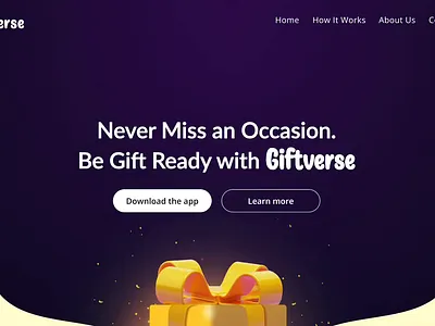 Gifting website design - Scroll triggered animation app design gift illustration landingpage ui uiuxdesign uxdesign website websitedesign