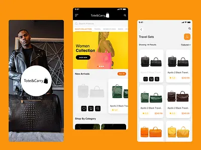 Bag Shop App 3d animation branding graphic design logo motion graphics ui