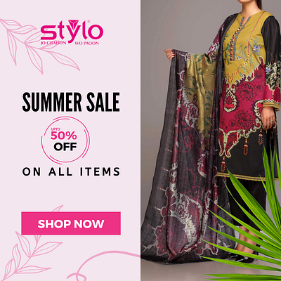 stylo summer sale graphic design social media stylo summer sale