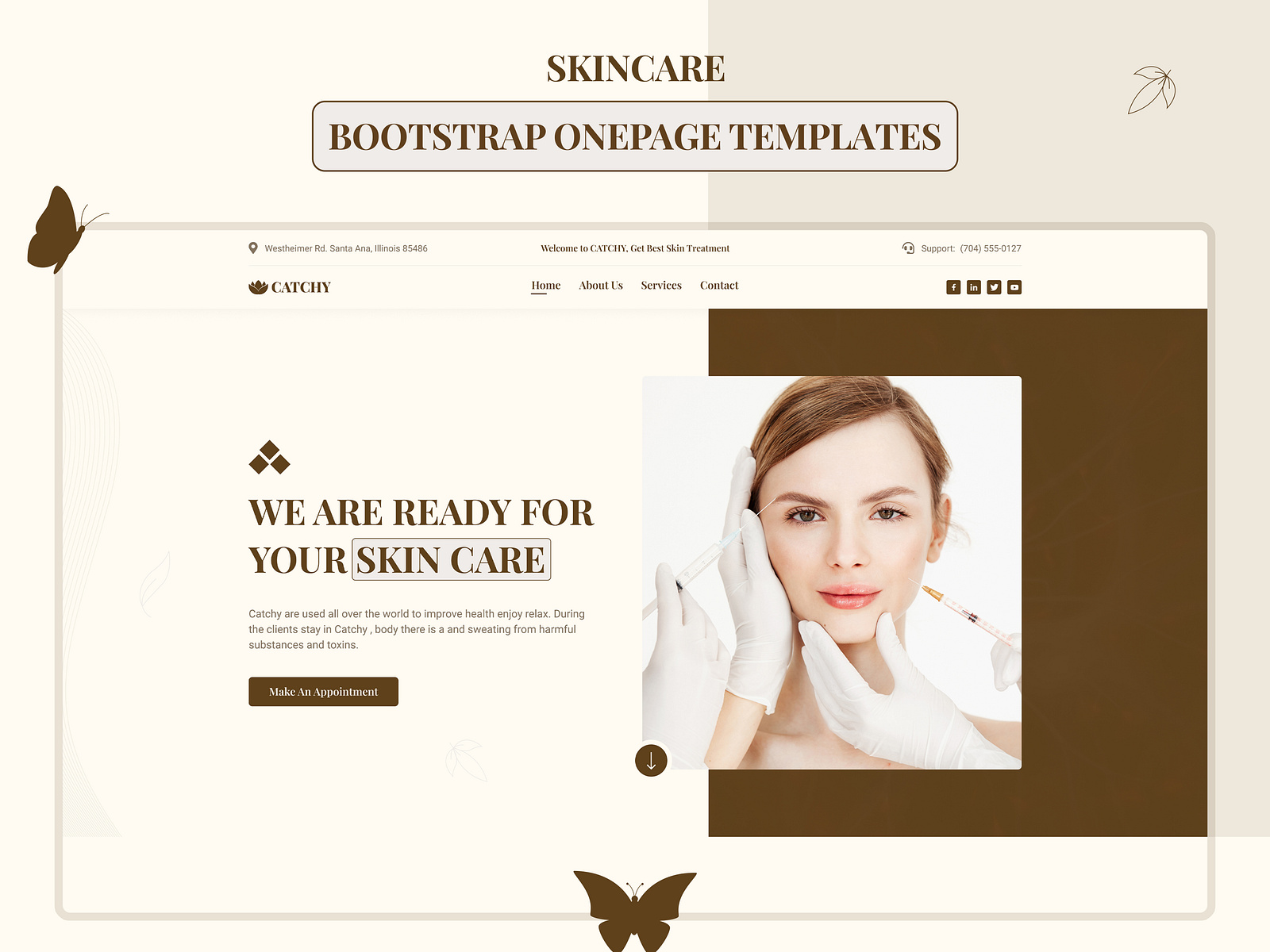 Catchy Free Bootstrap OnePage Templates for Skincare Service by ...