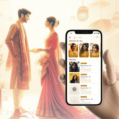 Matrimony UI app mobile ui