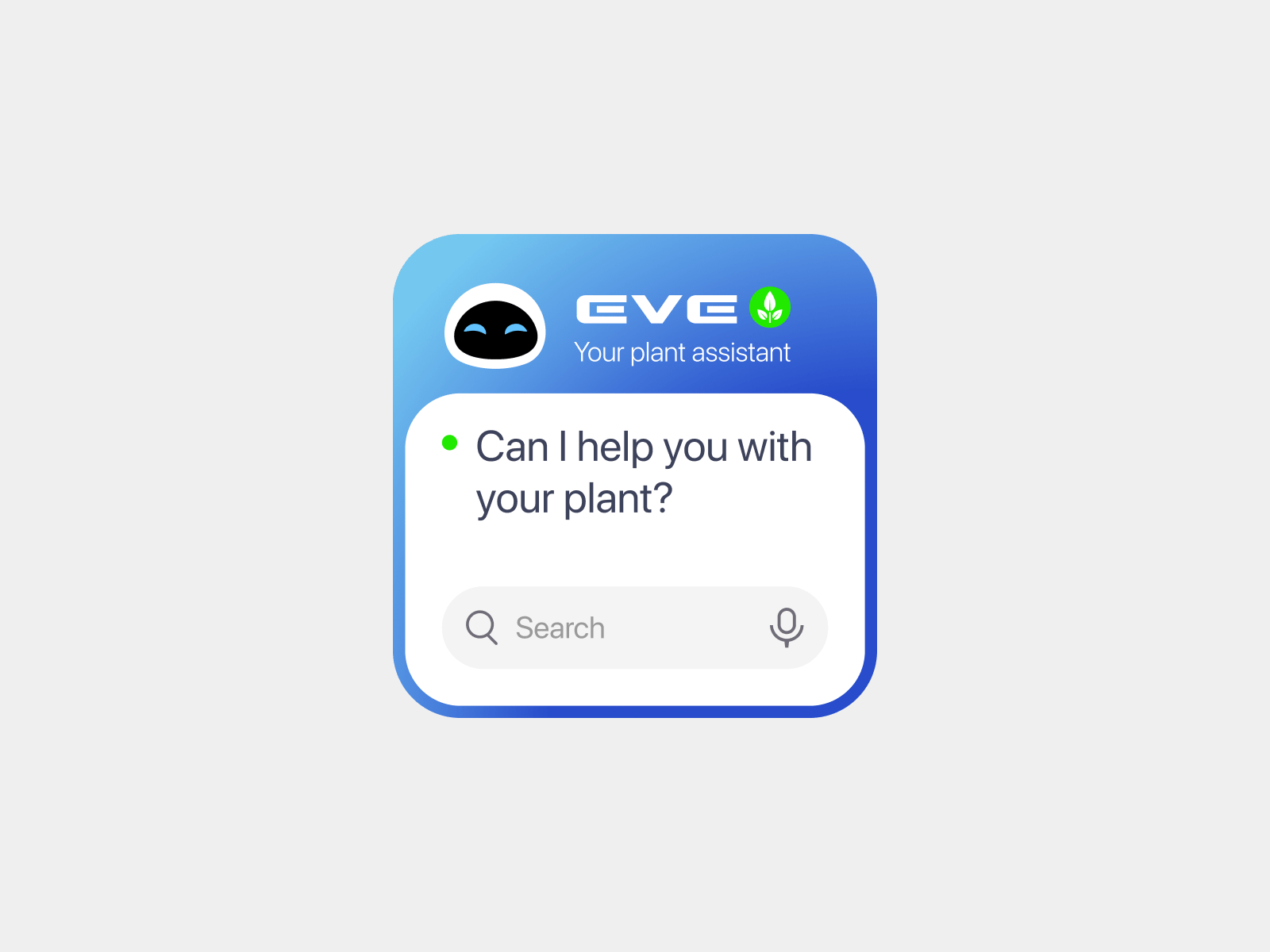 AI Plant Assistant widget ai assistant helper plant robot ui ux widget