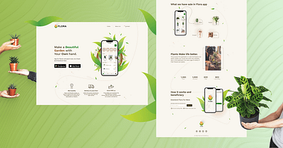 Flora - The Plant & Flower Shop (Landing Page) application ecommerce flowers landing page plants shopping ui uiux design