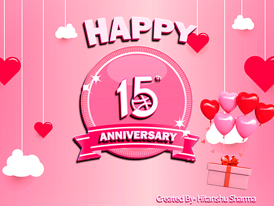 Happy 15th Anniversary Dribbble brand graphic design post thumbnail