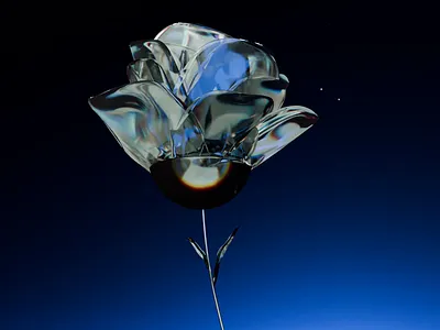 Glass Flower 3d 3d flower 3d glass flower animation blender blender 3d branding crystal cycles dispersion flower glass glass rose motion graphics nature reflection refraction render rose visual identity